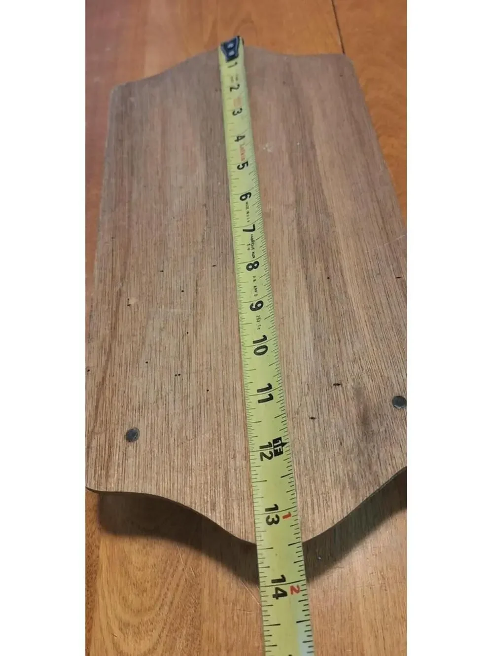 Hand Crafted Wood Ruler Trinket Wall Shelf Hearts 2 Peg Hooks Country 6.25X13.5
